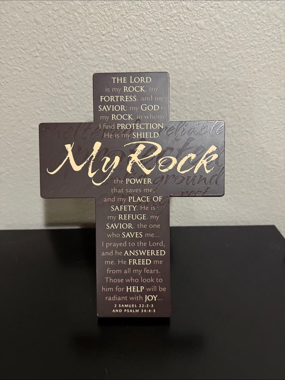 My Rock Brown Inspirational Cross - Wall Art